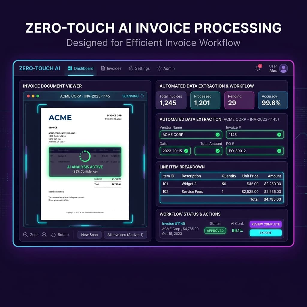 Zero-Touch AI Invoice Processing